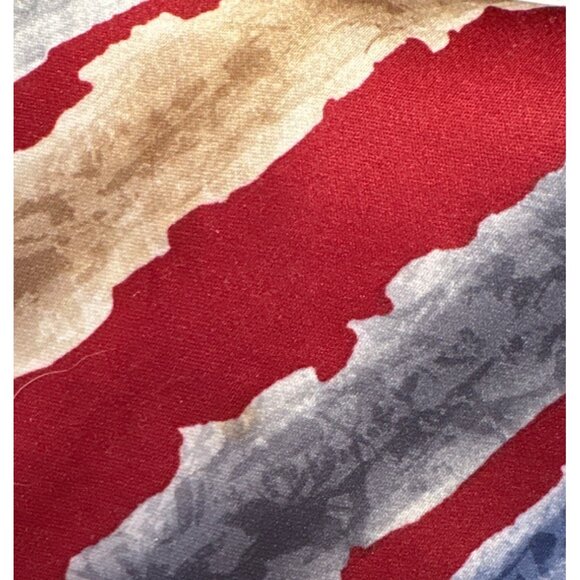 London Fog Abstract Striped Silk Tie Red Blue Gold Made In USA - Picture 2 of 5